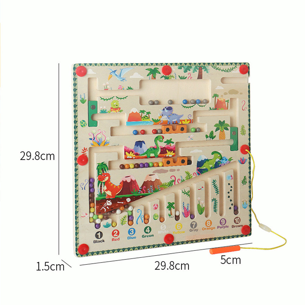 Magnetic Color and Number Maze,Montessori Toy for 2-5 Years Old Children,Wooden Magnet Balls Puzzles,Toddler Busy Board Game,Preschool Learning Activities,Christmas & Birthday Gift for Kids