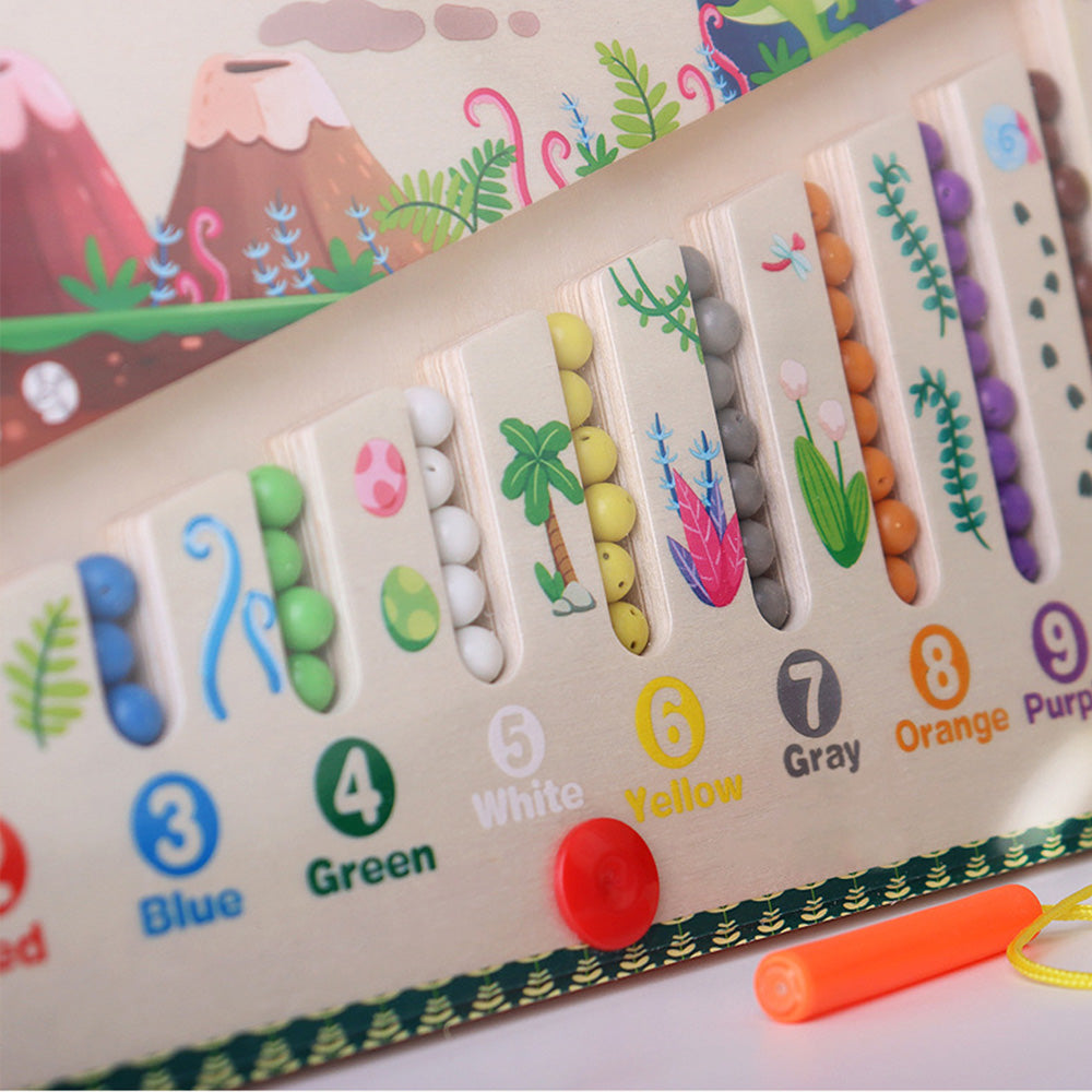 Magnetic Color and Number Maze,Montessori Toy for 2-5 Years Old Children,Wooden Magnet Balls Puzzles,Toddler Busy Board Game,Preschool Learning Activities,Christmas & Birthday Gift for Kids