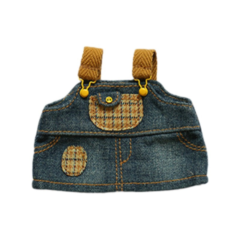 Denim Overall Dress For 17cm Dolls Accessories, Clothes For Dolls Outfit(NO Doll)