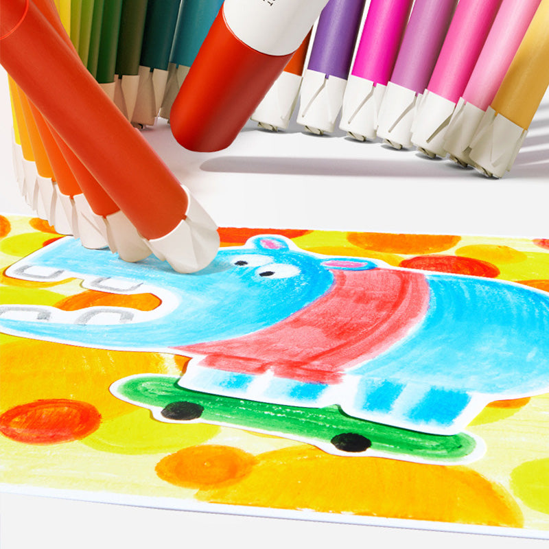 Washable Crayons for Toddlers, 12 Colors Ultra-Silky Washable Crayons, Unbreakable and Easy to Hold, Safe Art Supplies for Kids Ages 1-2 2-4 4-8