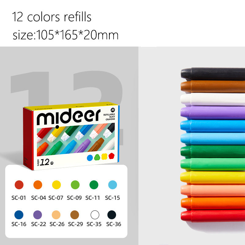 Washable Crayons for Toddlers, 12 Colors Ultra-Silky Washable Crayons, Unbreakable and Easy to Hold, Safe Art Supplies for Kids Ages 1-2 2-4 4-8