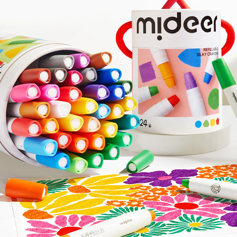 Washable Crayons for Toddlers, 12 Colors Ultra-Silky Washable Crayons, Unbreakable and Easy to Hold, Safe Art Supplies for Kids Ages 1-2 2-4 4-8