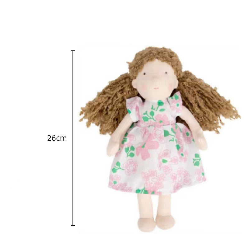 10" Handmade Waldorf Doll , Soft Girl Rag With Cute Stuffed Plush, Ideal First for Babies & Toddlers