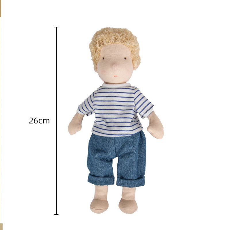10" Handmade Waldorf Doll , Soft Girl Rag With Cute Stuffed Plush, Ideal First for Babies & Toddlers