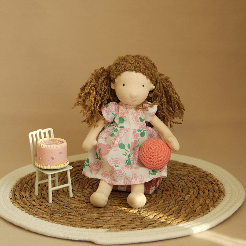 10" Handmade Waldorf Doll , Soft Girl Rag With Cute Stuffed Plush, Ideal First for Babies & Toddlers
