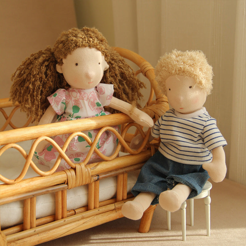 10" Handmade Waldorf Doll , Soft Girl Rag With Cute Stuffed Plush, Ideal First for Babies & Toddlers