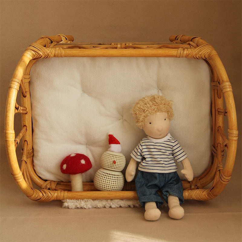 10" Handmade Waldorf Doll , Soft Girl Rag With Cute Stuffed Plush, Ideal First for Babies & Toddlers