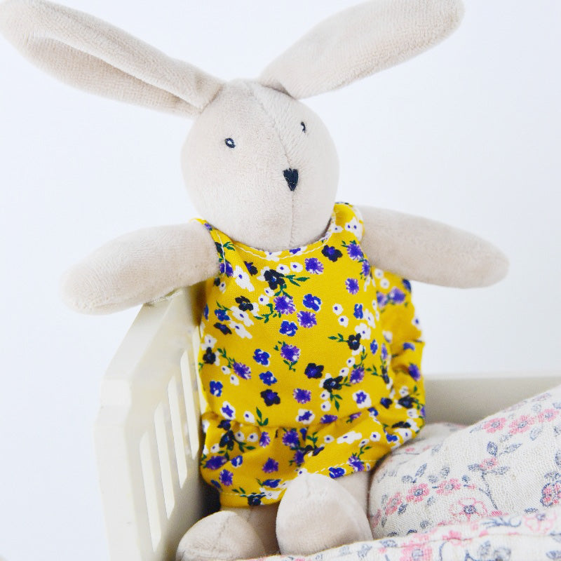 10“ Bunny Toys for Kids, Easter Bunny, Hand Made Rabbit Family Dolls with Removable Clothes, Suitable for Infants, Boys and Girls, Dollhouse People, Easter Basket Essentials