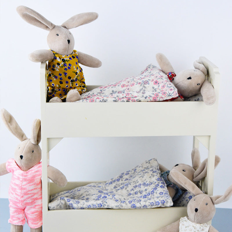 10“ Bunny Toys for Kids, Easter Bunny, Hand Made Rabbit Family Dolls with Removable Clothes, Suitable for Infants, Boys and Girls, Dollhouse People, Easter Basket Essentials