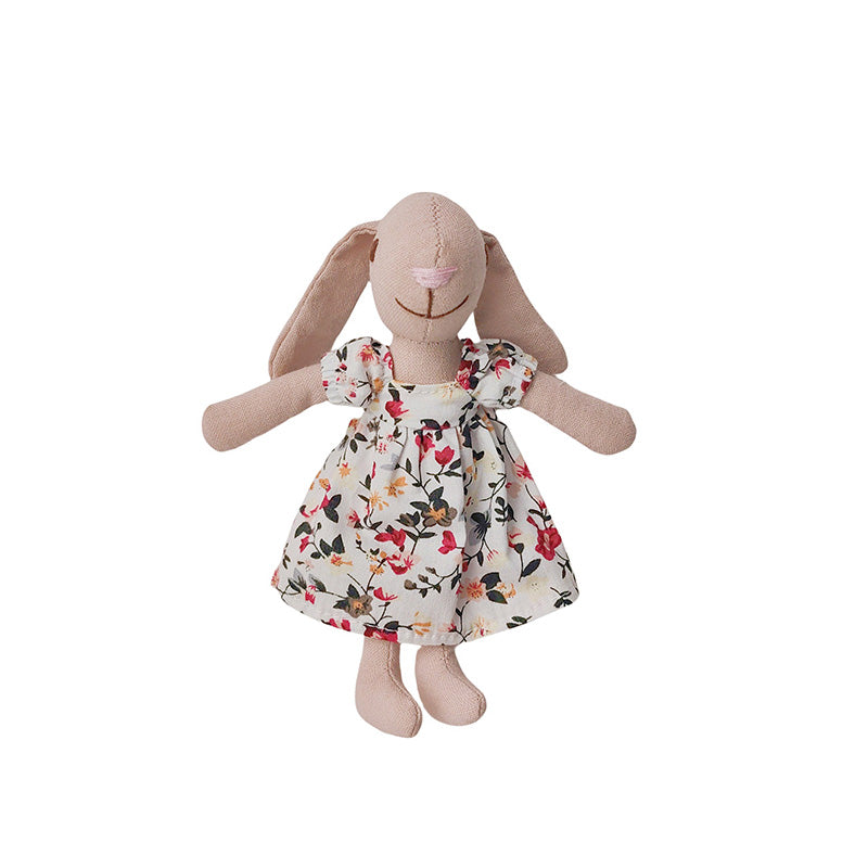 F-D004 Bunny Toys for Kids, Easter Bunny, 100% Hand Made Rabbit Family Dolls with Removable Clothes