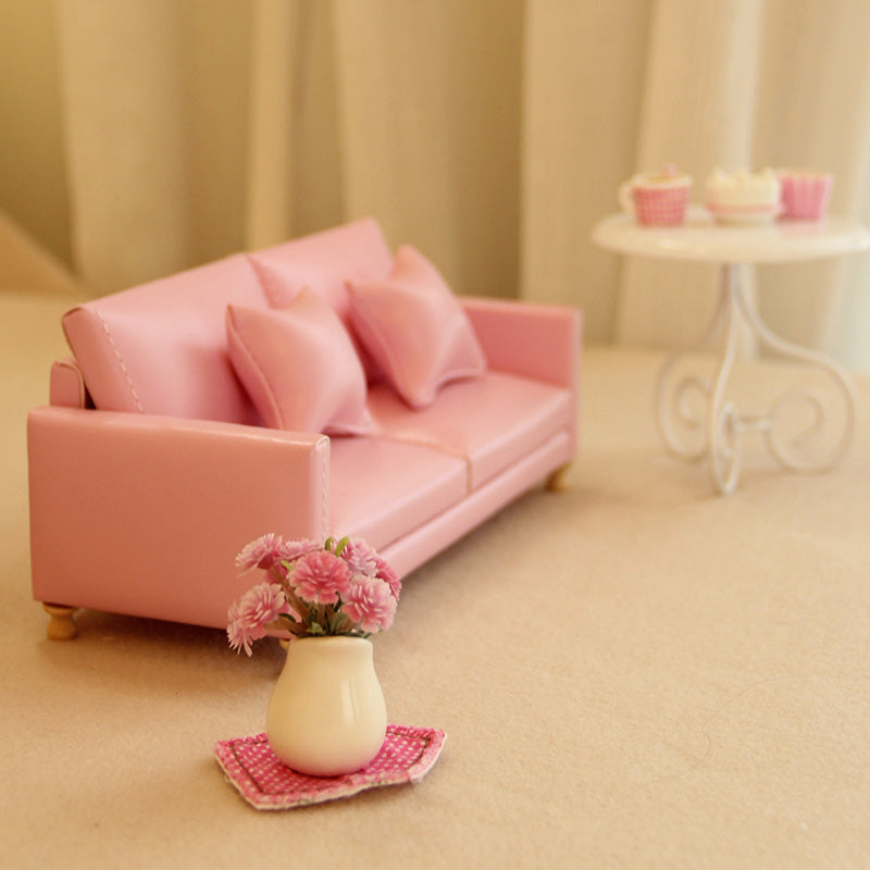 Modern Dollhouse Furniture on 1/10 Scale, Miniature Couch for Dollhouse Living Room