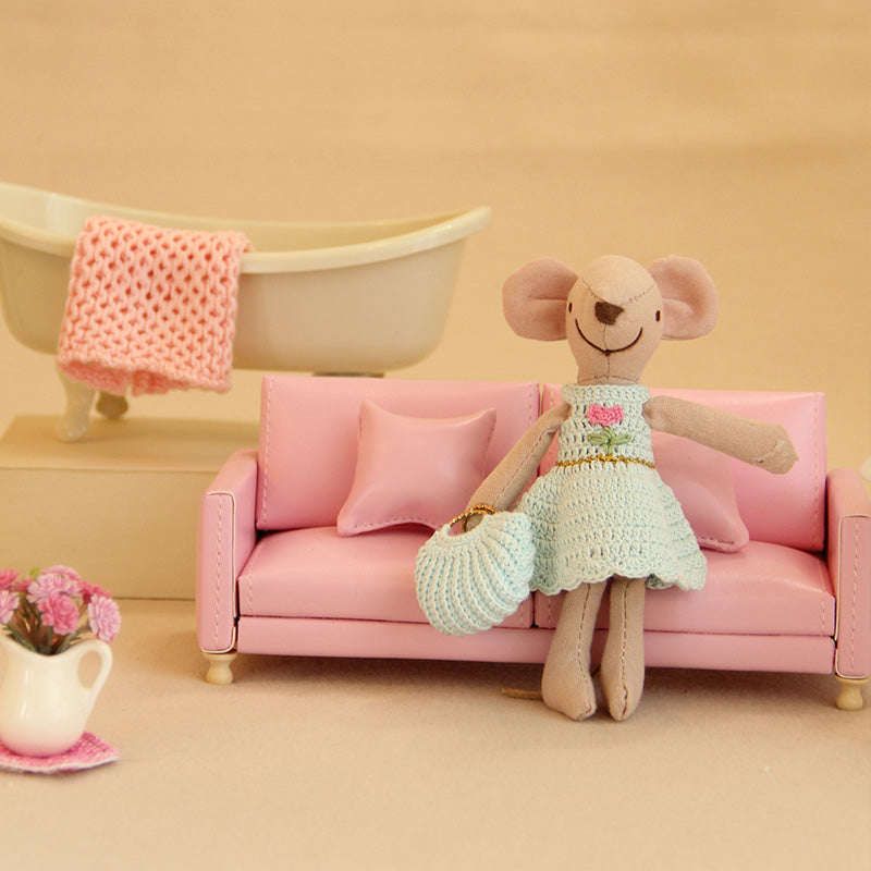 Modern Dollhouse Furniture on 1/10 Scale, Miniature Couch for Dollhouse Living Room