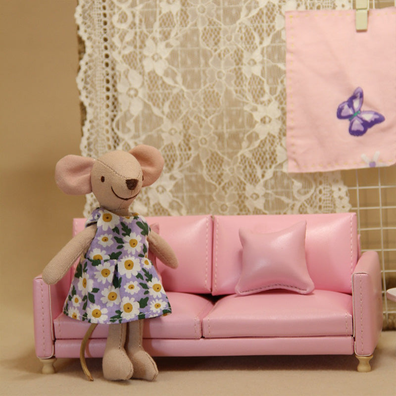 Modern Dollhouse Furniture on 1/10 Scale, Miniature Couch for Dollhouse Living Room