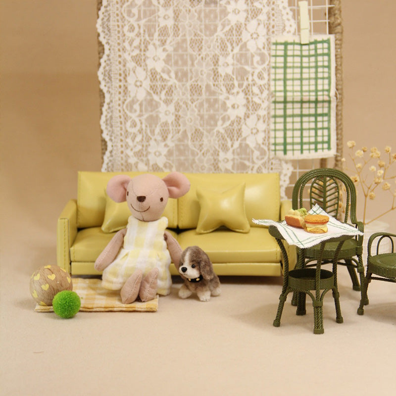Modern Dollhouse Furniture on 1/10 Scale, Miniature Couch for Dollhouse Living Room