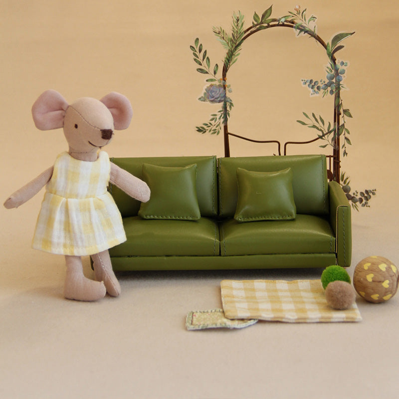 Modern Dollhouse Furniture on 1/10 Scale, Miniature Couch for Dollhouse Living Room