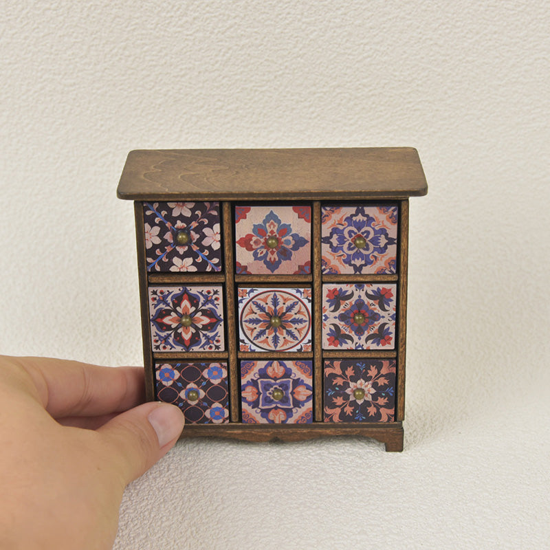 1:12 Doll House 3 Layer Drawer Cabinet, Mini Furniture Wooden Doll House Decoration Accessories Wardrobe Clothing Organizer Doll Wardrobe Dollhouse Closet Furniture Accessories