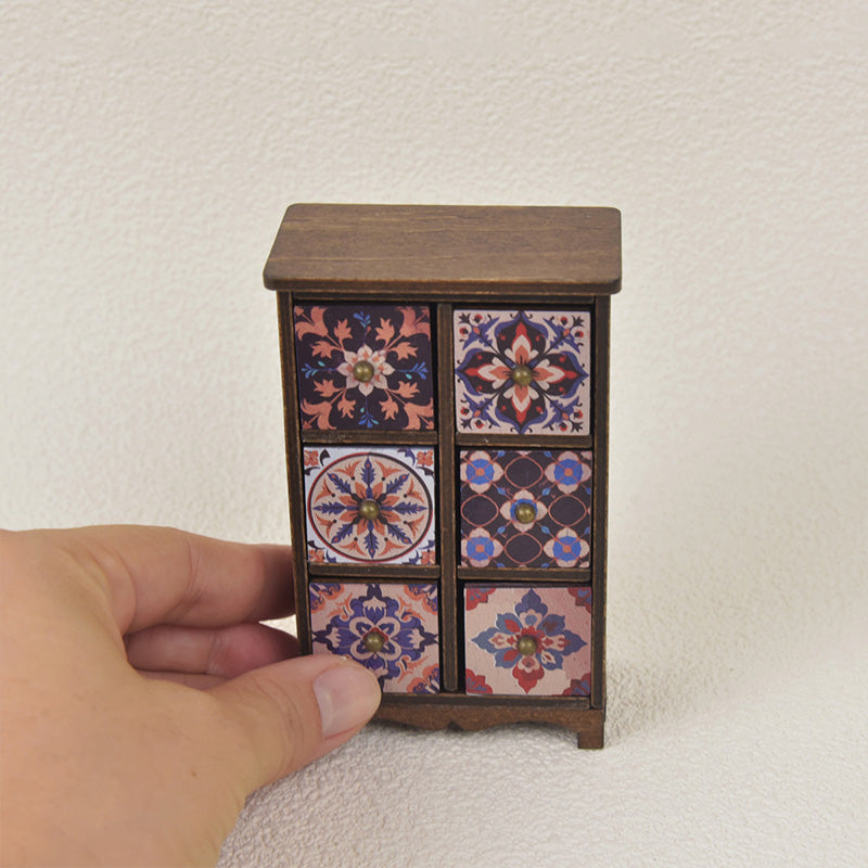 1:12 Doll House 3 Layer Drawer Cabinet, Mini Furniture Wooden Doll House Decoration Accessories Wardrobe Clothing Organizer Doll Wardrobe Dollhouse Closet Furniture Accessories