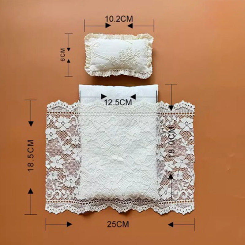 Dollhouse Furniture Mini Bed Set, Realistic Bedroom Accessories for 6 inch Dolls, 1/12 Scale