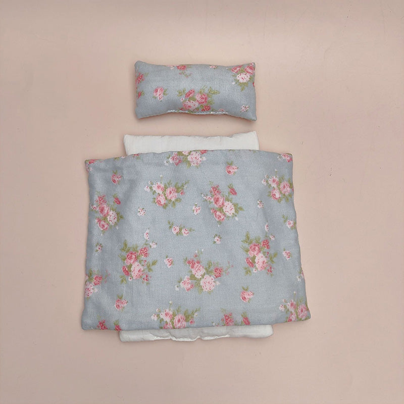 Dollhouse Furniture Mini Bed Set, Realistic Bedroom Accessories for 6 inch Dolls, 1/12 Scale