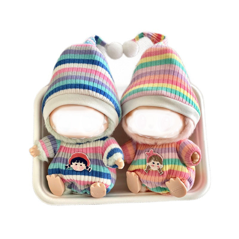 Clothes for Labubu Doll, Cute Hat & Outfit Set for Labubu 17cm Dolls, Adorable Dress-Up Accessories for Labubu Doll,No Doll