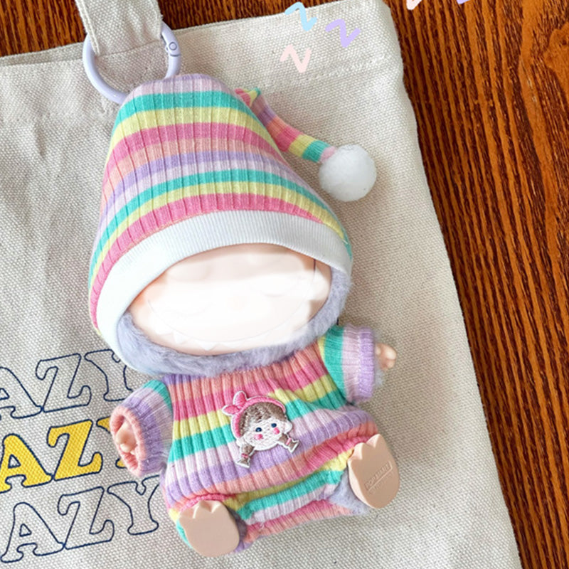 Clothes for Labubu Doll, Cute Hat & Outfit Set for Labubu 17cm Dolls, Adorable Dress-Up Accessories for Labubu Doll,No Doll