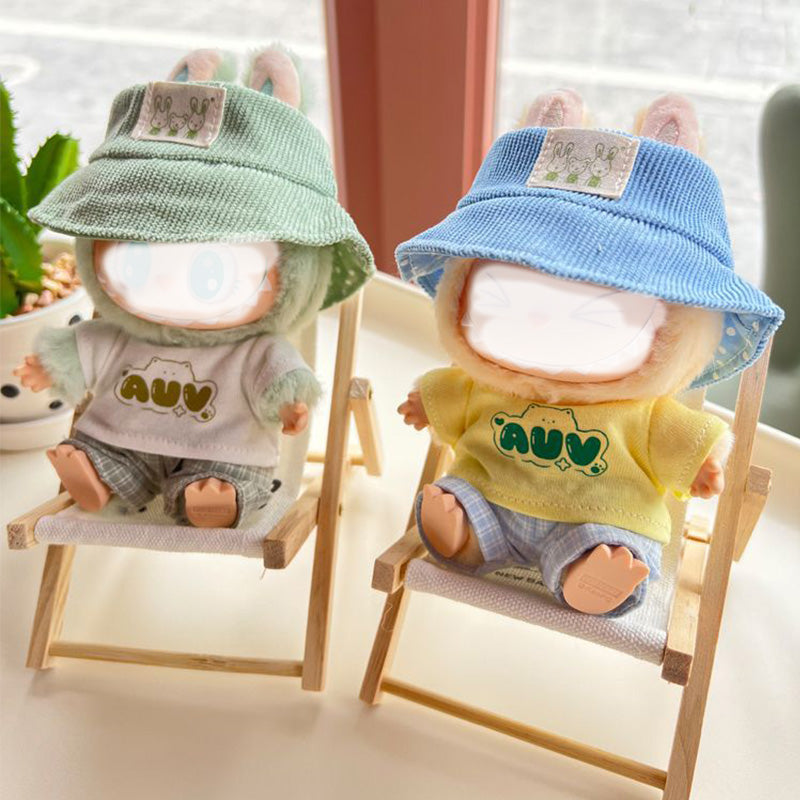 Cute Hat & Outfit Set for Labubu 17cm Dolls, Adorable Dress-Up Accessories for Labubu Doll,No Doll