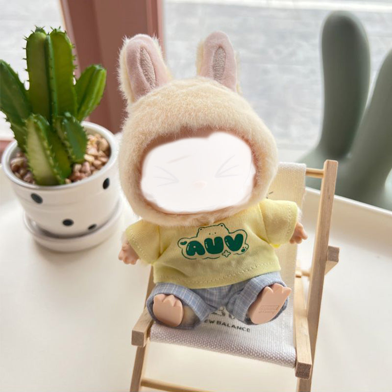 Clothes for Labubu Doll, Cute Hat & Outfit Set for Labubu 17cm Dolls, Adorable Dress-Up Accessories for Labubu Doll,No Doll