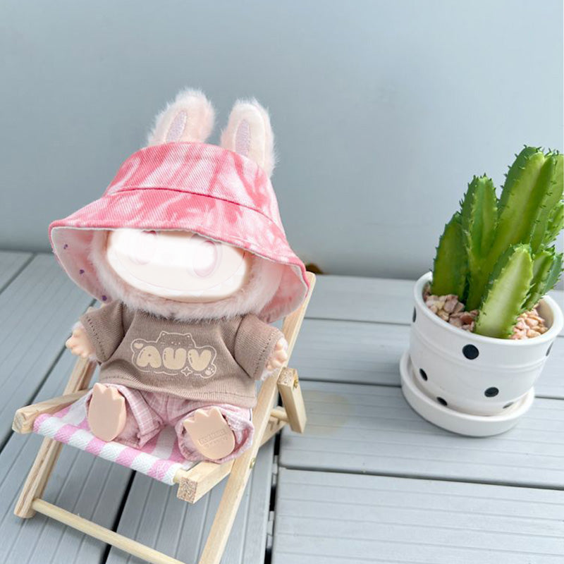 Cute Hat & Outfit Set for Labubu 17cm Dolls, Adorable Dress-Up Accessories for Labubu Doll,No Doll