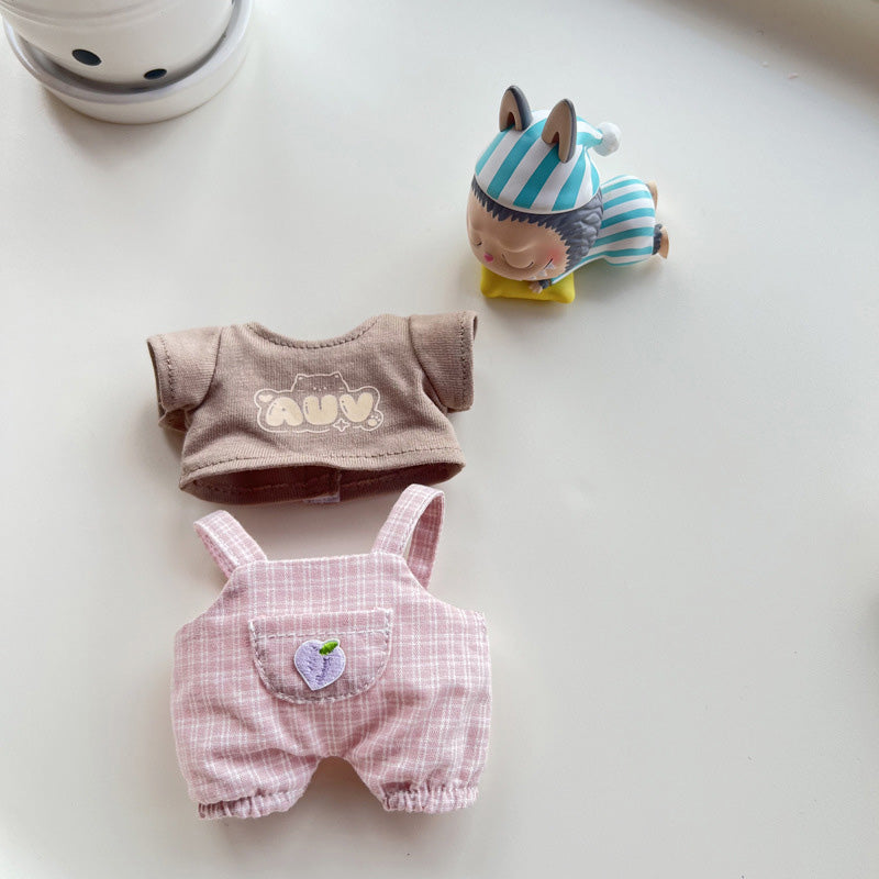 Clothes for Labubu Doll, Cute Hat & Outfit Set for Labubu 17cm Dolls, Adorable Dress-Up Accessories for Labubu Doll,No Doll