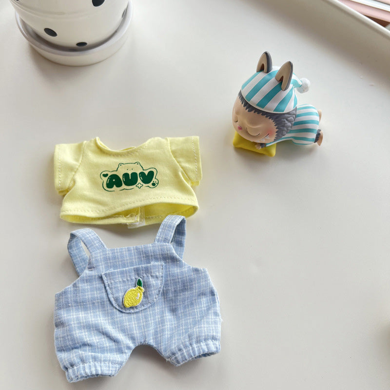 Clothes for Labubu Doll, Cute Hat & Outfit Set for Labubu 17cm Dolls, Adorable Dress-Up Accessories for Labubu Doll,No Doll