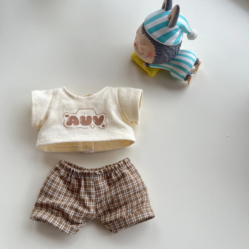 Clothes for Labubu Doll, Cute Hat & Outfit Set for Labubu 17cm Dolls, Adorable Dress-Up Accessories for Labubu Doll,No Doll