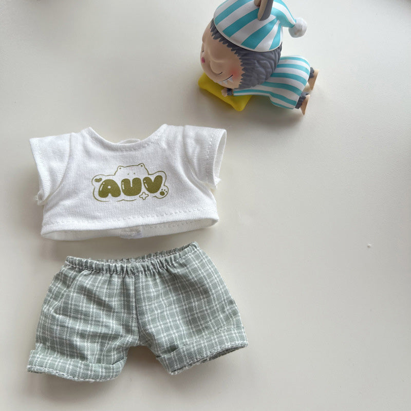 Clothes for Labubu Doll, Cute Hat & Outfit Set for Labubu 17cm Dolls, Adorable Dress-Up Accessories for Labubu Doll,No Doll