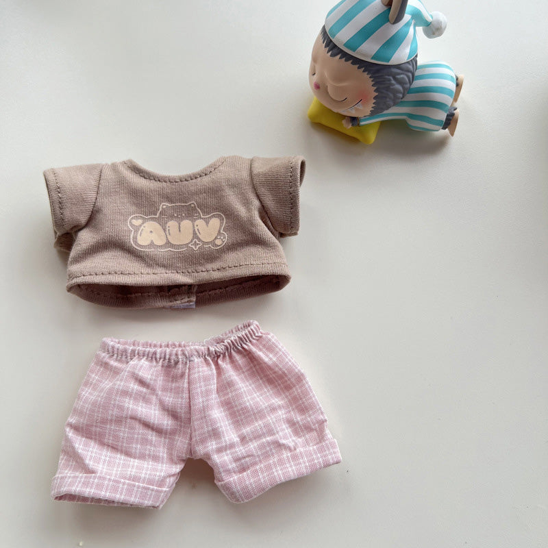 Clothes for Labubu Doll, Cute Hat & Outfit Set for Labubu 17cm Dolls, Adorable Dress-Up Accessories for Labubu Doll,No Doll