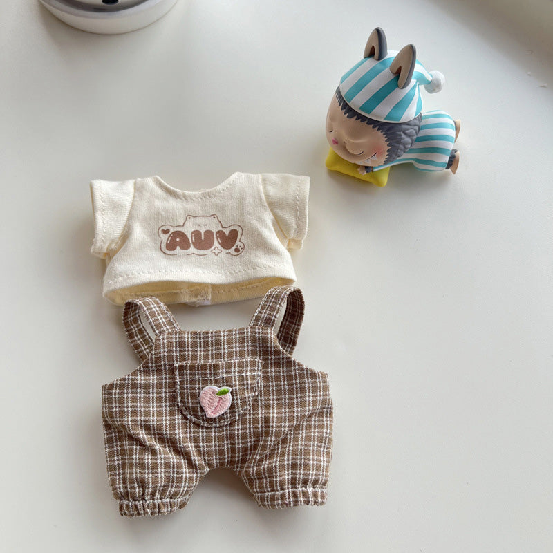 Clothes for Labubu Doll, Cute Hat & Outfit Set for Labubu 17cm Dolls, Adorable Dress-Up Accessories for Labubu Doll,No Doll