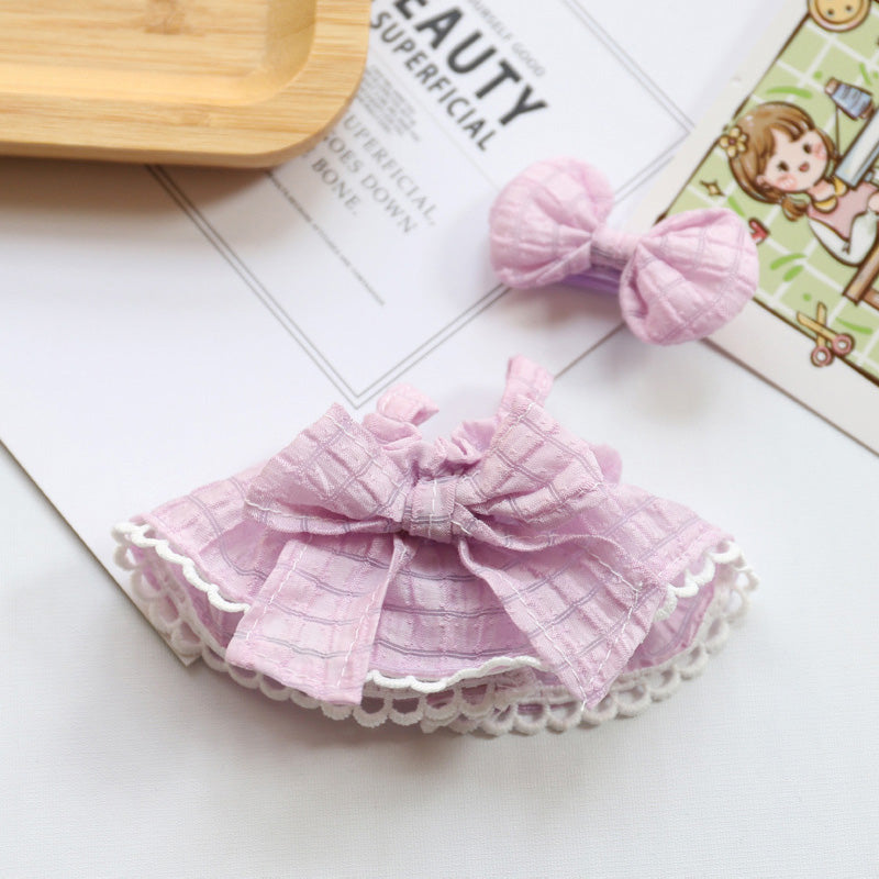 Clothes for Labubu Doll, Cute Hat & Outfit Set for Labubu 17cm Dolls, Adorable Dress-Up Accessories for Labubu Doll,No Doll