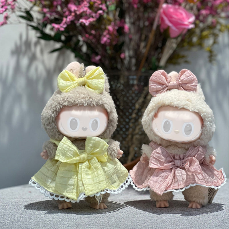 Clothes for Labubu Doll, Cute Hat & Outfit Set for Labubu 17cm Dolls, Adorable Dress-Up Accessories for Labubu Doll,No Doll