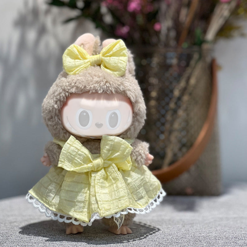 Clothes for Labubu Doll, Cute Hat & Outfit Set for Labubu 17cm Dolls, Adorable Dress-Up Accessories for Labubu Doll,No Doll