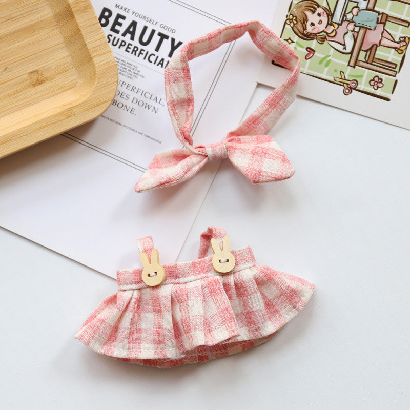 Clothes for Labubu Doll, Cute Hat & Outfit Set for Labubu 17cm Dolls, Adorable Dress-Up Accessories for Labubu Doll,No Doll