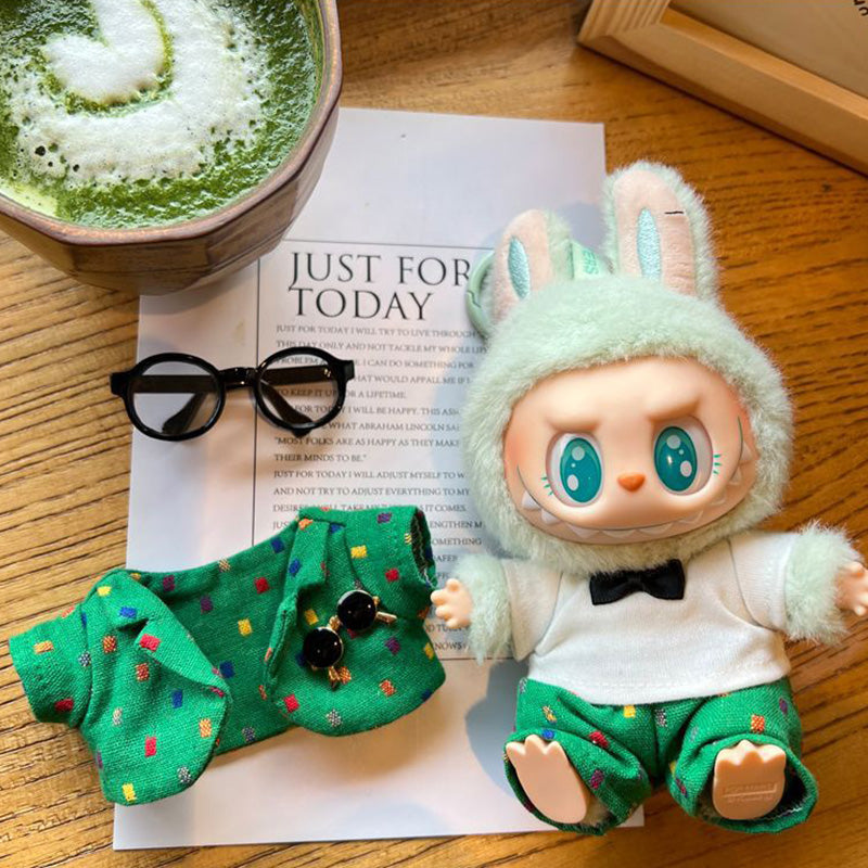 17cm Plush Doll Clothes Coat Shirt Pants Vest Belt Tie Accessories Suit 8in Doll Dress Up