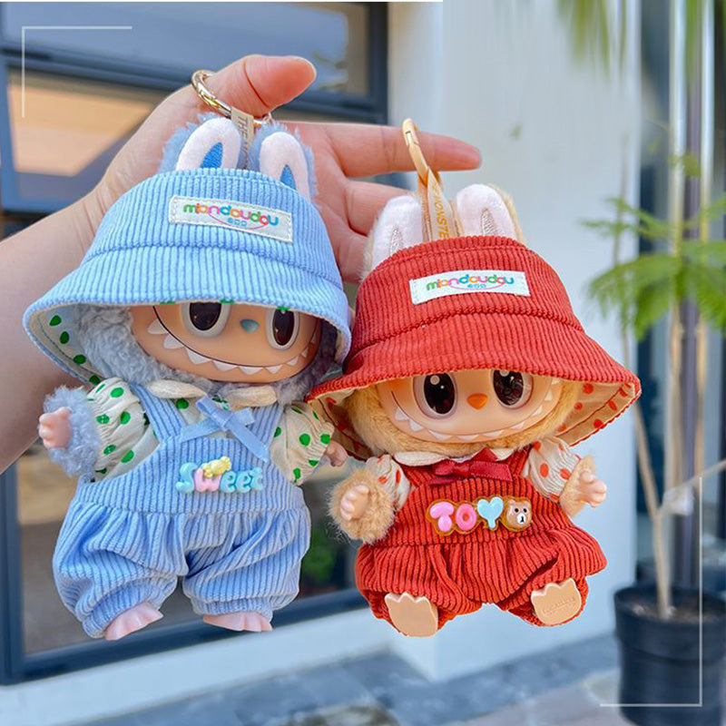 Clothes for Labubu Doll, Cute Hat & Outfit Set for Labubu 17cm Dolls, Adorable Dress-Up Accessories for Labubu Doll