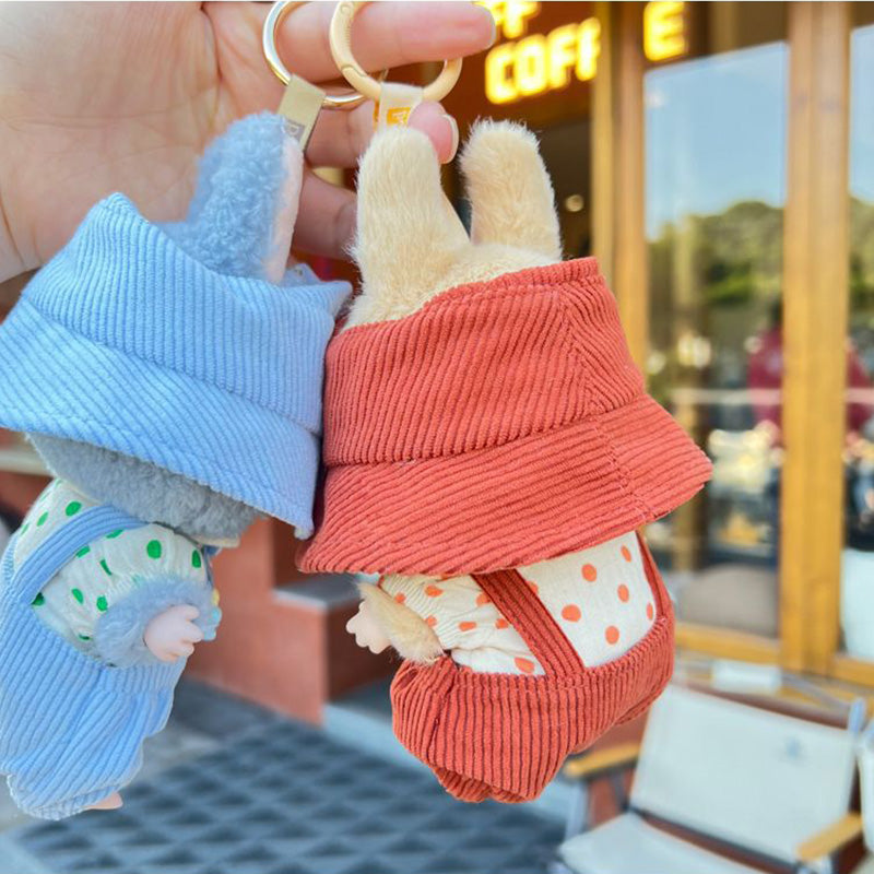 Clothes for Labubu Doll, Cute Hat & Outfit Set for Labubu 17cm Dolls, Adorable Dress-Up Accessories for Labubu Doll