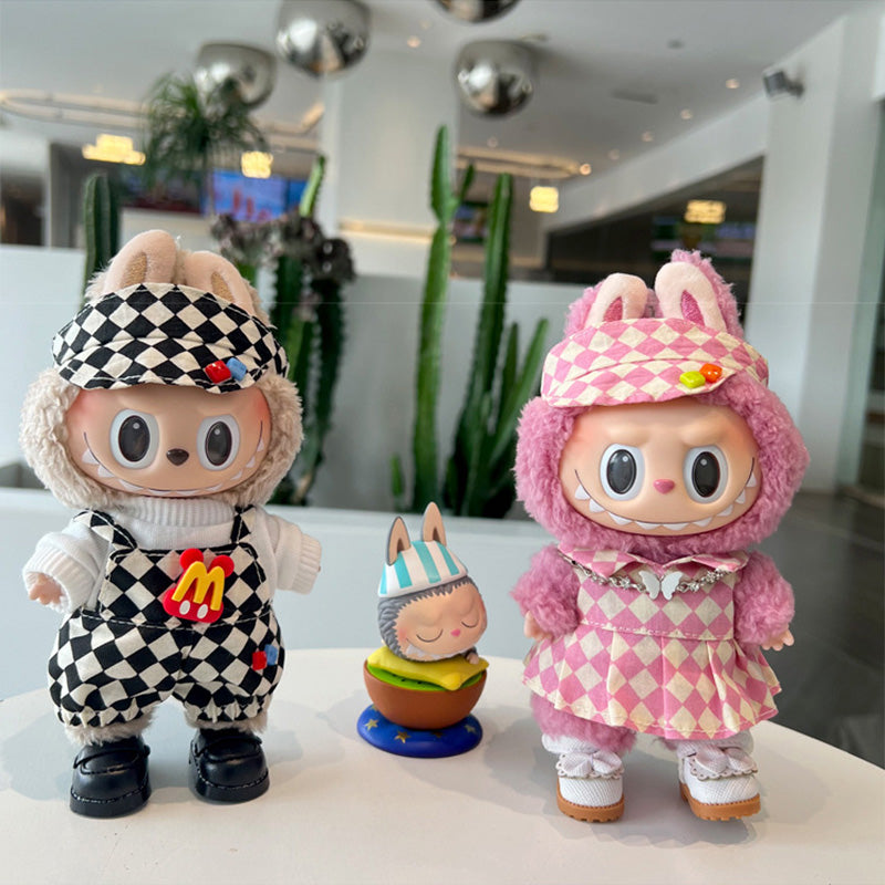 Designed for Labubu Clothes, Adorable Chic Dress Set for 17cm Labubu Dolls, Doll Clothes for Labubu Accessories (NO Doll)