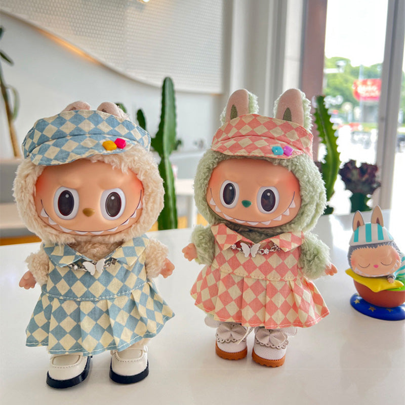 Designed for Labubu Clothes, Adorable Chic Dress Set for 17cm Labubu Dolls, Doll Clothes for Labubu Accessories (NO Doll)