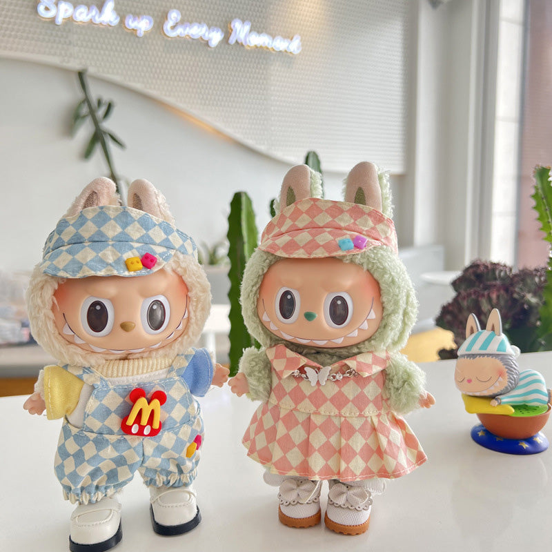 Designed for Labubu Clothes, Adorable Chic Dress Set for 17cm Labubu Dolls, Doll Clothes for Labubu Accessories (NO Doll)