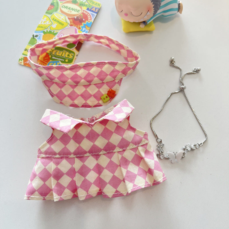 Designed for Labubu Clothes, Adorable Chic Dress Set for 17cm Labubu Dolls, Doll Clothes for Labubu Accessories (NO Doll)