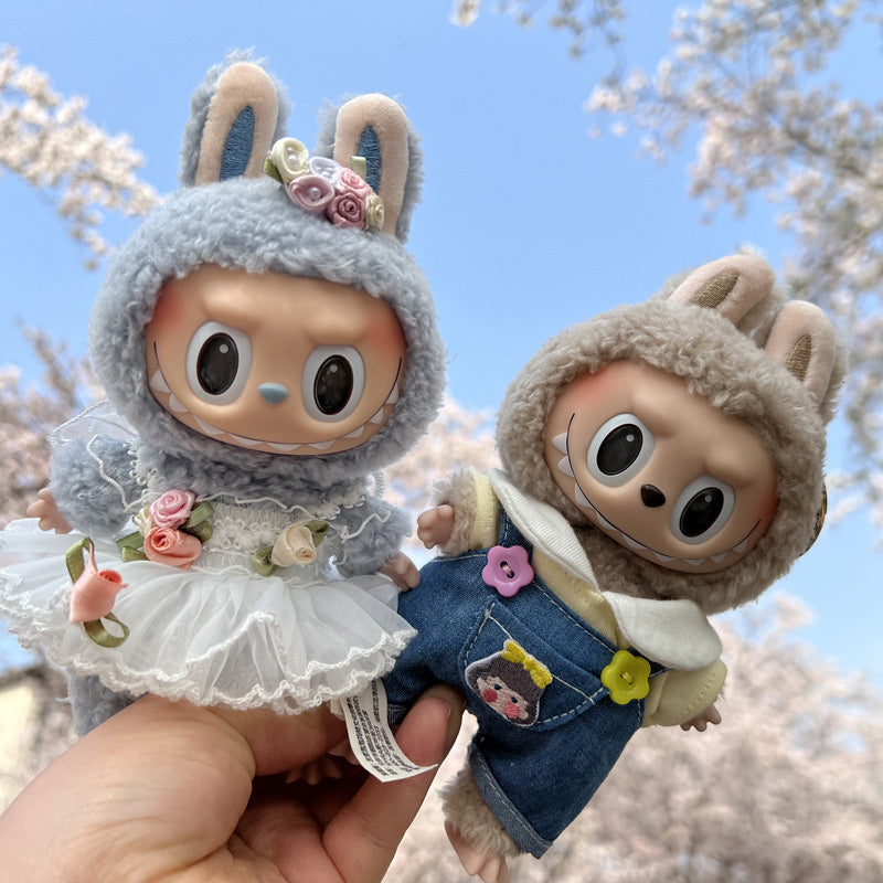 Designed for Labubu Clothes, Adorable Chic Dress Set for 17cm Labubu Dolls, Doll Clothes for Labubu Accessories (NO Doll)