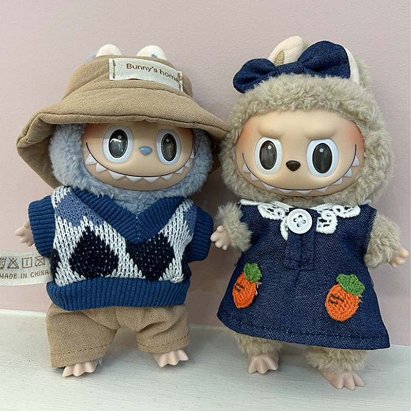 Doll Clothes Luxury Chic Style Set for Labubu Dolls, High-End Fashion 17cm Dolls Accessories Premium with Labubu, Outfit Accessories No Doll