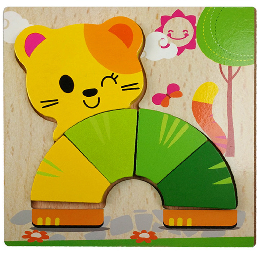 JM-1110 Wooden Toddler Puzzles, Animal Montessori Toys for 1-3 Year Old Boys & Girls, Learning Educational Preschool Toys, Great Gifts for 1 2 3 Year Olds