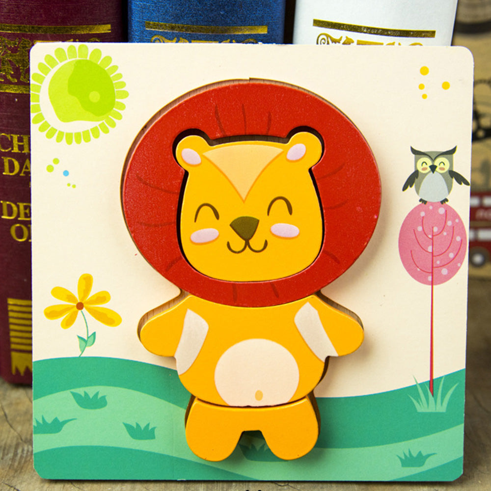 JM-1110 Wooden Toddler Puzzles, Animal Montessori Toys for 1-3 Year Old Boys & Girls, Learning Educational Preschool Toys, Great Gifts for 1 2 3 Year Olds