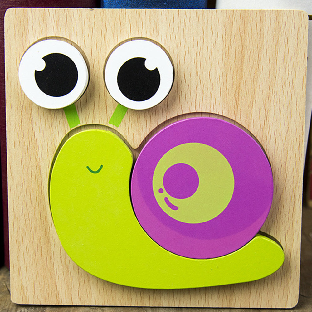 JM-1110 Wooden Toddler Puzzles, Animal Montessori Toys for 1-3 Year Old Boys & Girls, Learning Educational Preschool Toys, Great Gifts for 1 2 3 Year Olds